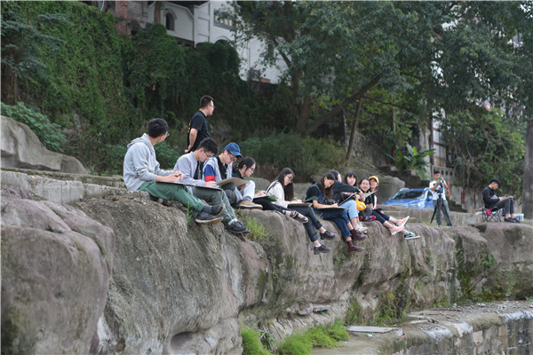 2018q?月央清班安居古镇写生